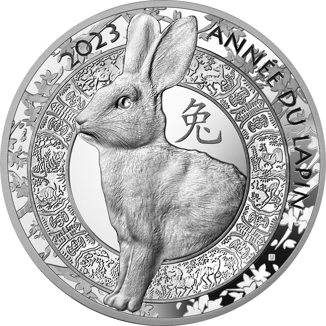 Lunární králík  2023, 22 g stříbra, Francie