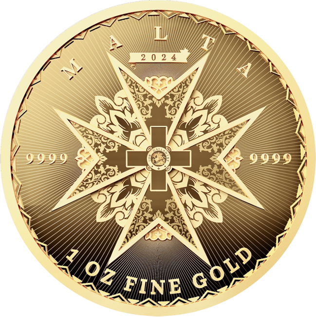 Zlatá mince Maltézský kříž 2024, 1 oz